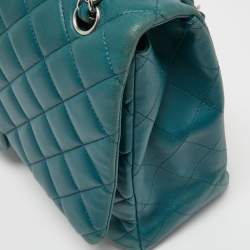 Chanel Teal Blue Quilted Leather Maxi Classic Single Flap Shoulder Bag