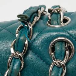 Chanel Teal Blue Quilted Leather Maxi Classic Single Flap Shoulder Bag