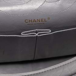 Pre Owned Chanel Grey Quilted Leather Reissue 2.55 Classic 227 Flap Bag