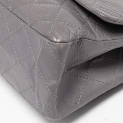 Pre Owned Chanel Grey Quilted Leather Reissue 2.55 Classic 227 Flap Bag