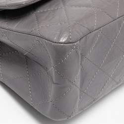 Pre Owned Chanel Grey Quilted Leather Reissue 2.55 Classic 227 Flap Bag