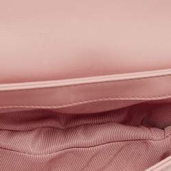 Chanel Pink Chevron Leather CC Studded Flap Bag 