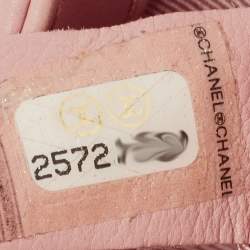 Chanel Pink Chevron Leather CC Studded Flap Bag 