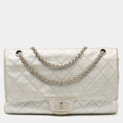 Chanel Silver Coated Nylon 31 Rue Cambon Shoulder Bag