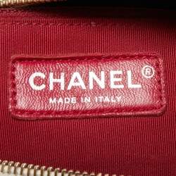 Pre Owned Chanel Black/White Quilted Aged Leather Medium Gabrielle Bag 