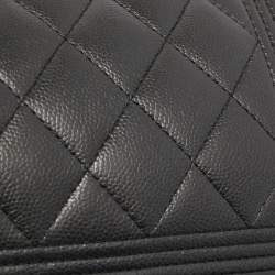 Pre Owned Chanel Black Quilted Leather Boy WOC Bag