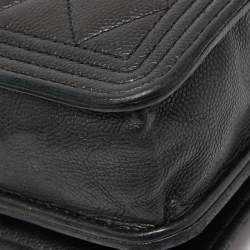 Pre Owned Chanel Black Quilted Leather Boy WOC Bag