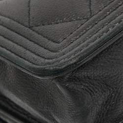 Pre Owned Chanel Black Quilted Leather Boy WOC Bag