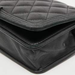 Pre Owned Chanel Black Quilted Leather Boy WOC Bag