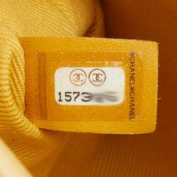 Pre Owned Chanel Yellow Quilted Glazed Crackled Leather Medium Just Mademoiselle Bowling Bag