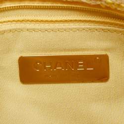 Pre Owned Chanel Yellow Tweed Medium 19 Flap Bag