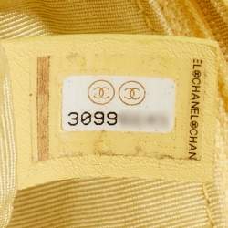 Pre Owned Chanel Yellow Tweed Medium 19 Flap Bag
