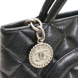 Pre Owned Chanel Black Caviar Medallion Tote Bag