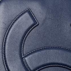 Pre Owned Chanel Blue Leather Small CC Mania Flap Bag 