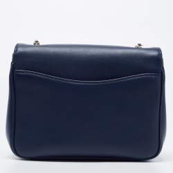 Pre Owned Chanel Blue Leather Small CC Mania Flap Bag 