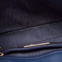 Pre Owned Chanel Blue Leather Small CC Mania Flap Bag 