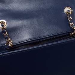 Pre Owned Chanel Blue Leather Small CC Mania Flap Bag 