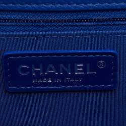 Pre Owned Chanel Blue Quilted Caviar Leather Business Affinity Flap Bag