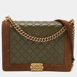 Chanel Brown Leather and Wool Sherpa Shoulder Bag Chanel | TLC