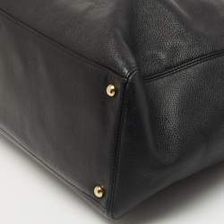 Pre Owned Chanel Black Leather Cerf Shopper Tote
