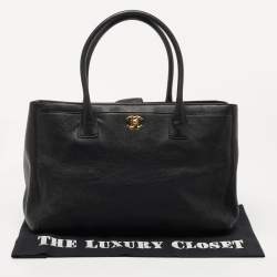 Pre Owned Chanel Black Leather Cerf Shopper Tote
