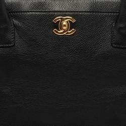 Pre Owned Chanel Black Leather Cerf Shopper Tote