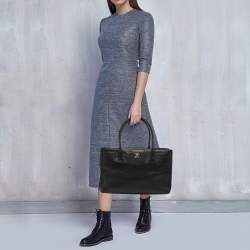 Pre Owned Chanel Black Leather Cerf Shopper Tote
