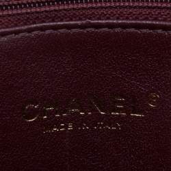 Pre Owned Chanel Burgundy Quilted Caviar Leather and Lizard Coco Flap Top Handle Bag
