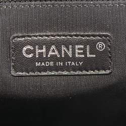 Pre Owned Chanel Olive Green Quilted Suede Large Boy Bag