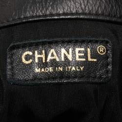 Pre Owned Chanel Black Leather Coco Pleats Drawstring Bag