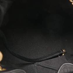 Pre Owned Chanel Black Leather Coco Pleats Drawstring Bag