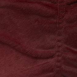 Pre Owned Chanel Burgundy Calf Hair and Leather CC Sharpei Flap Bag
