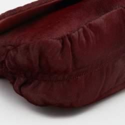 Pre Owned Chanel Burgundy Calf Hair and Leather CC Sharpei Flap Bag