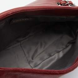 Pre Owned Chanel Burgundy Calf Hair and Leather CC Sharpei Flap Bag