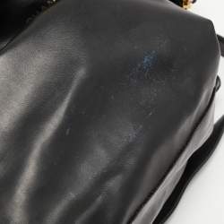 Pre Owned Chanel Black Quilted Leather Vintage Zip Tote
