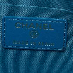 Chanel Blue Leather CC Timeless Zip Wallet