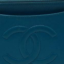 Chanel Blue Leather CC Timeless Zip Wallet