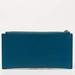 Chanel Blue Leather CC Timeless Zip Wallet