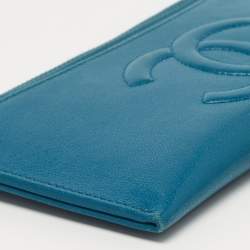 Chanel Blue Leather CC Timeless Zip Wallet