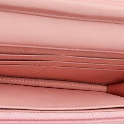Chanel Peach Quilted Patent Leather CC Wallet on Chain