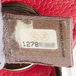 Pre Owned Chanel Red Quilted Caviar Leather CC Timeless Soft Shopper Tote