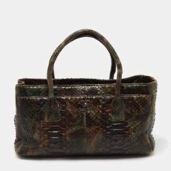 Pre Owned Chanel Multicolor Python Cerf Shopper Tote
