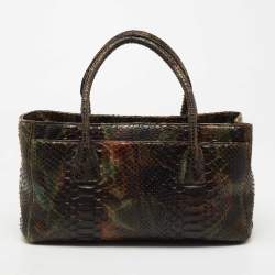 Pre Owned Chanel Multicolor Python Cerf Shopper Tote