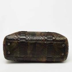 Pre Owned Chanel Multicolor Python Cerf Shopper Tote