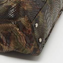 Pre Owned Chanel Multicolor Python Cerf Shopper Tote