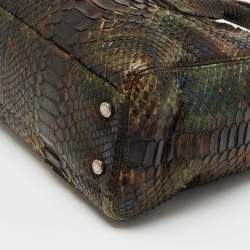 Pre Owned Chanel Multicolor Python Cerf Shopper Tote