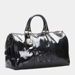 Pre Owned Chanel Black Leather CC Boston Bag