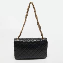 Chanel Black Quilted Leather Medium Westminster Pearl Single Flap Bag         