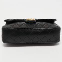 Chanel Black Quilted Leather Medium Westminster Pearl Single Flap Bag         