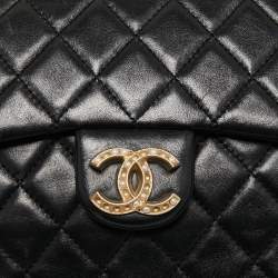 Chanel Black Quilted Leather Medium Westminster Pearl Single Flap Bag         